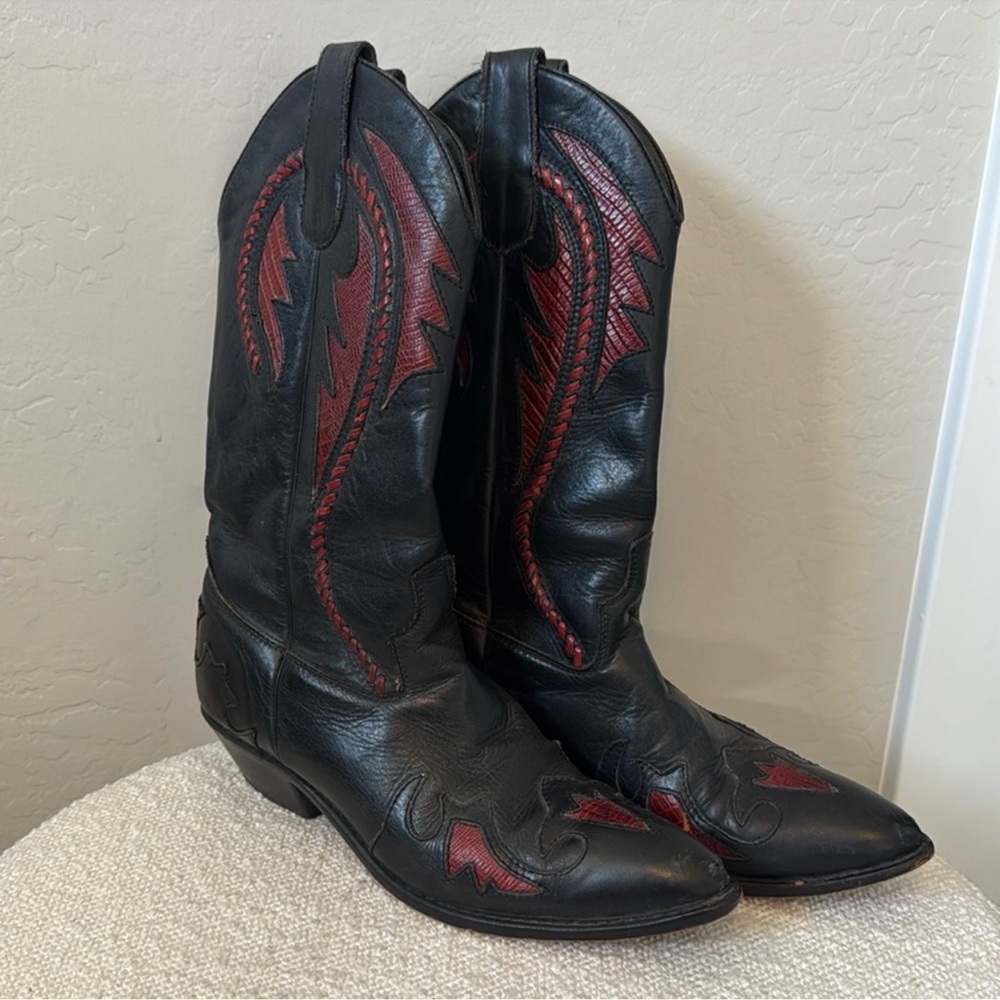 Black and Red Cowboy Boots
